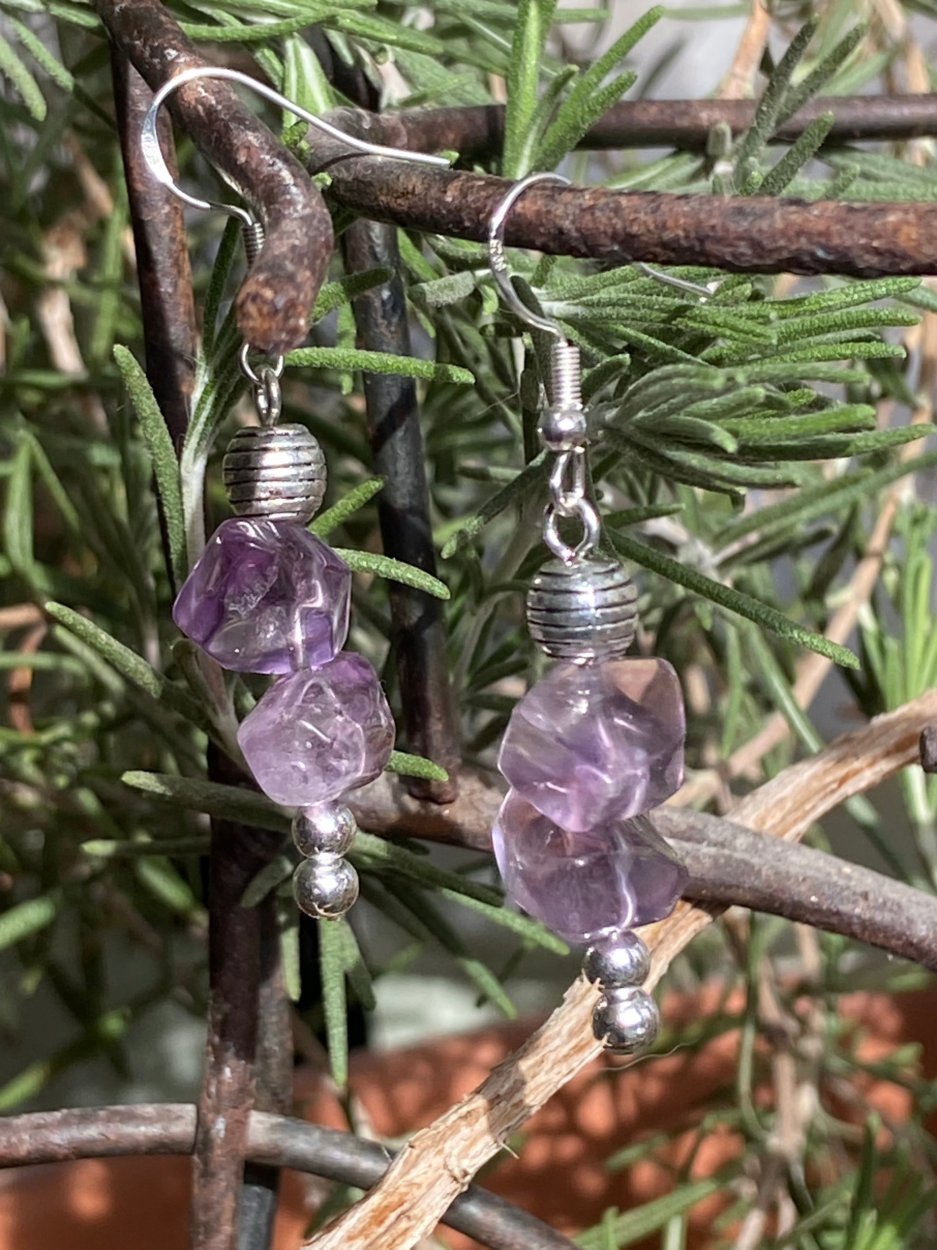 Amethyst Nugget Earrings
