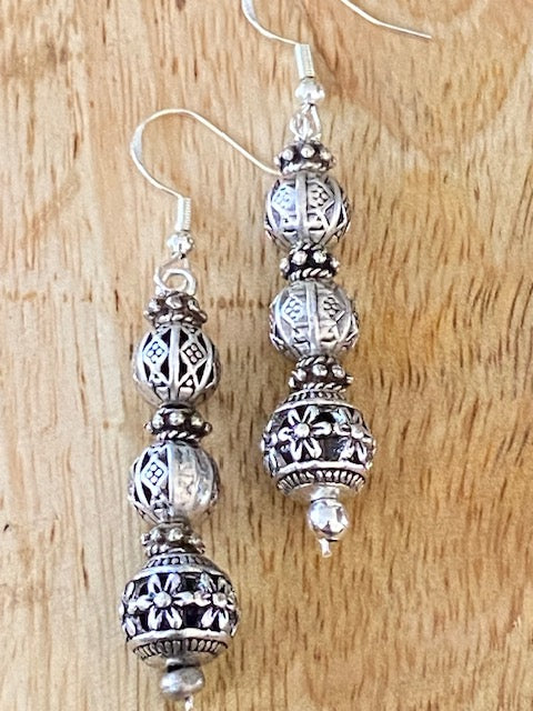 Silver Diamonds and Daisys Earrings