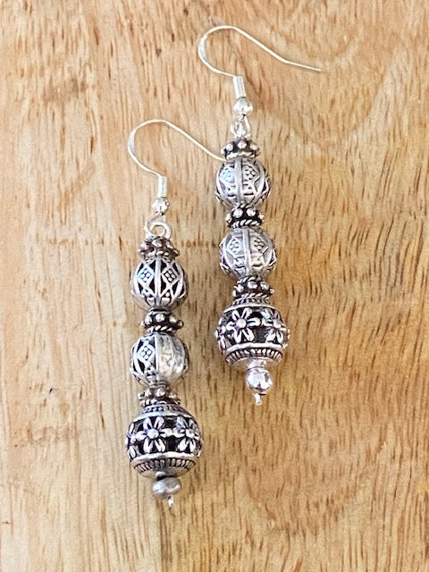 Silver Diamonds and Daisys Earrings