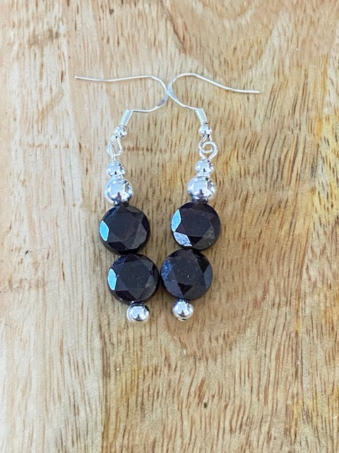 Garnet and Silver Earrings