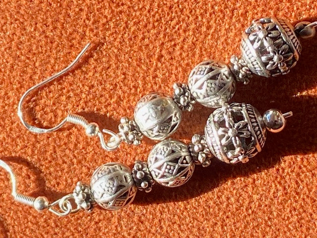 Silver Diamonds and Daisys Earrings