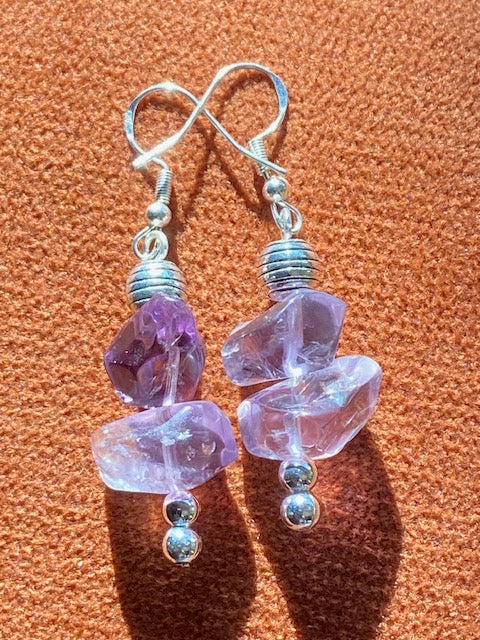 Amethyst Nugget Earrings