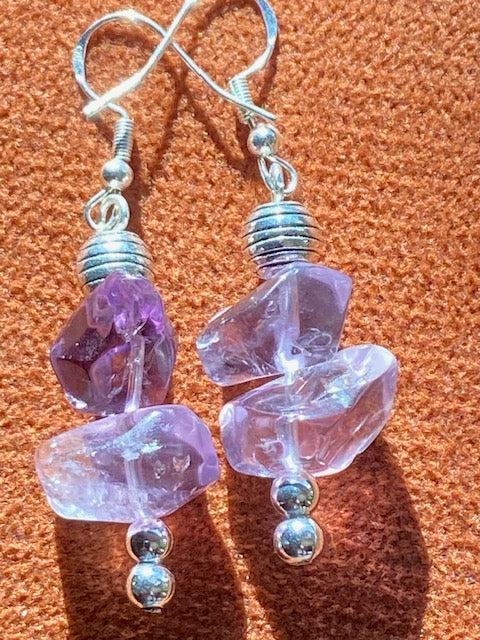 Amethyst Nugget Earrings