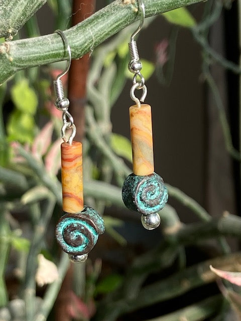 Agate & Spiral Earrings