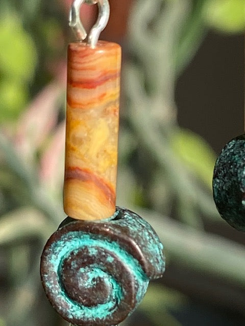 Agate & Spiral Earrings