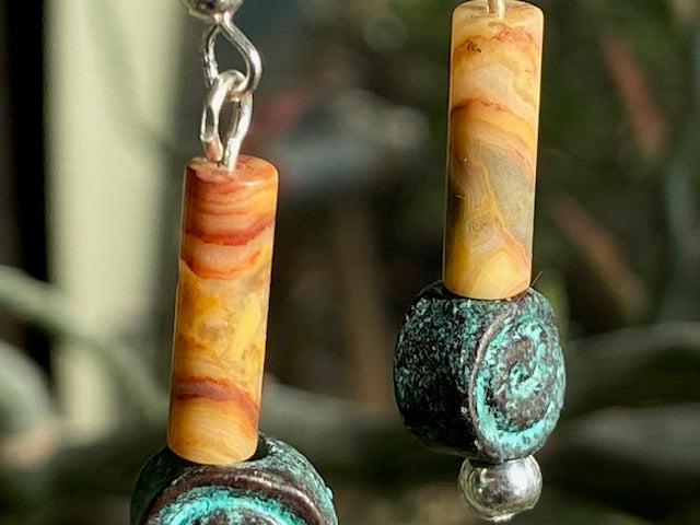 Agate & Spiral Earrings