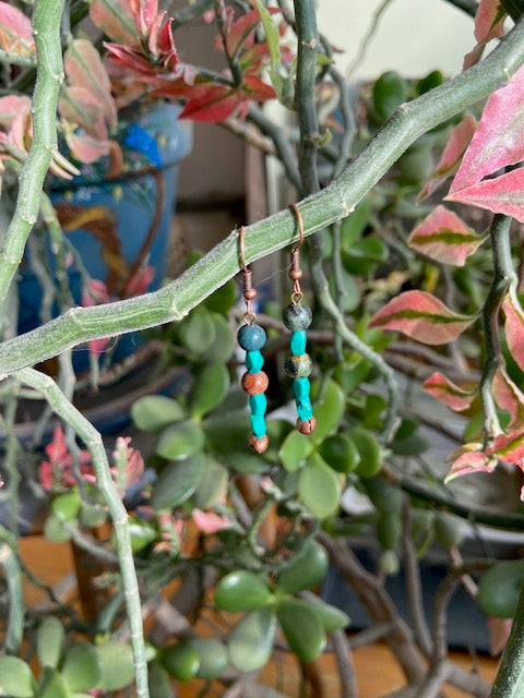 Jade and Bloodstone Earrings