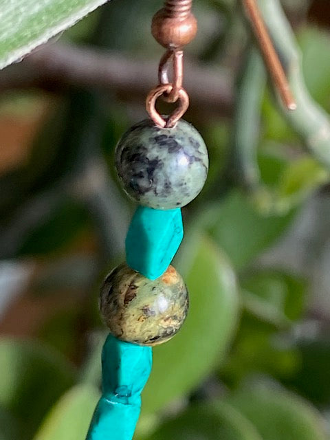 Jade and Bloodstone Earrings