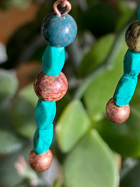 Jade and Bloodstone Earrings