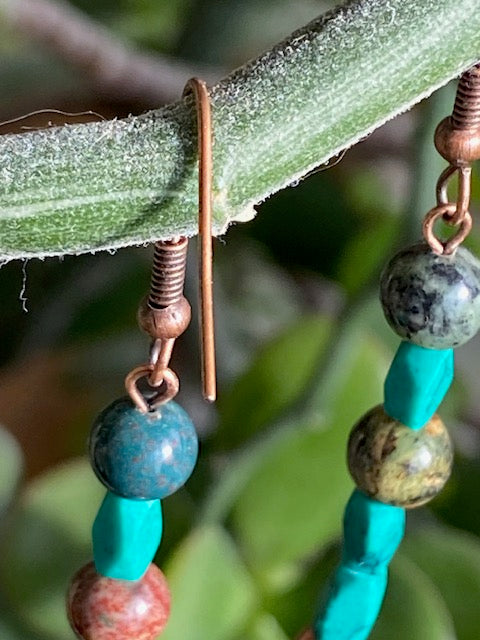 Jade and Bloodstone Earrings