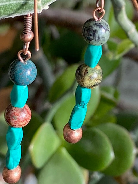 Jade and Bloodstone Earrings